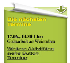 Die nchsten Termine  17.06., 13.30 Uhr: Grnarbeit an Weinreben Weitere Aktivitten siehe Button Termine